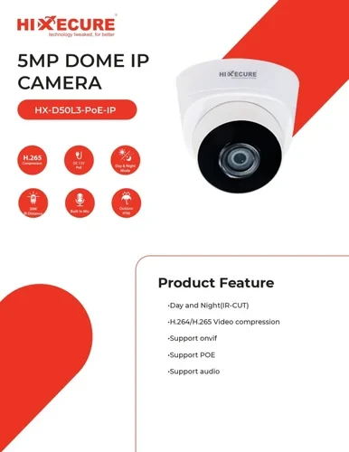 HI XECURE 5 MP IP DOME CAMERA WITH MIKE