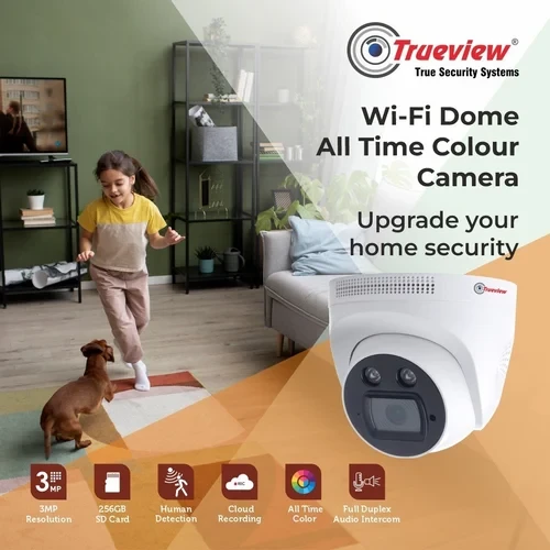 TRUEVIEW WI FI DOME 3 MP ALL TIME COLOUR CAMERA WITH TWO WAY AUDIO COMMUNICATION